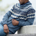 Vintage Patterned Knitted Icelandic Hooded Sweater elevenforest