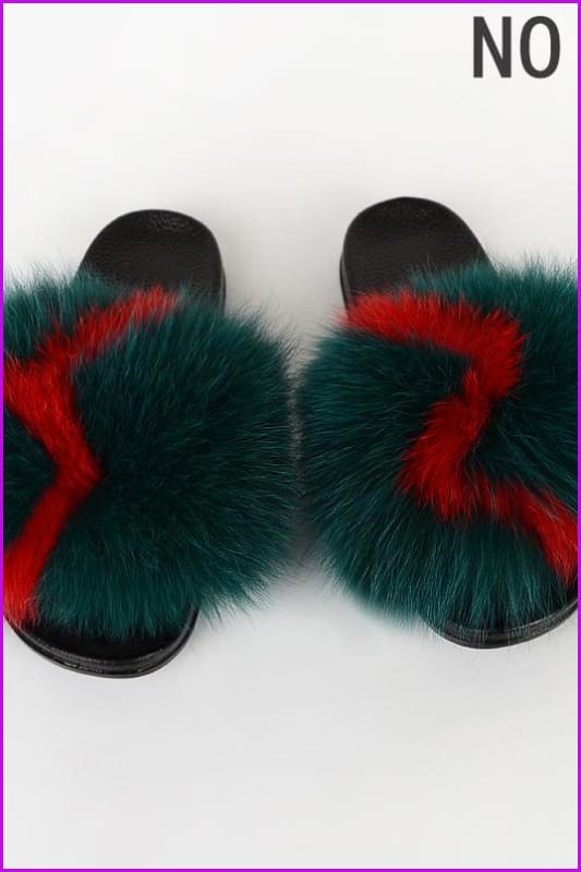 {5-7 Days Wait for Make} New Color Fox Fur Slides F639