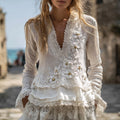 Bohemian Vintage Pure White Daisy Top elevenforest