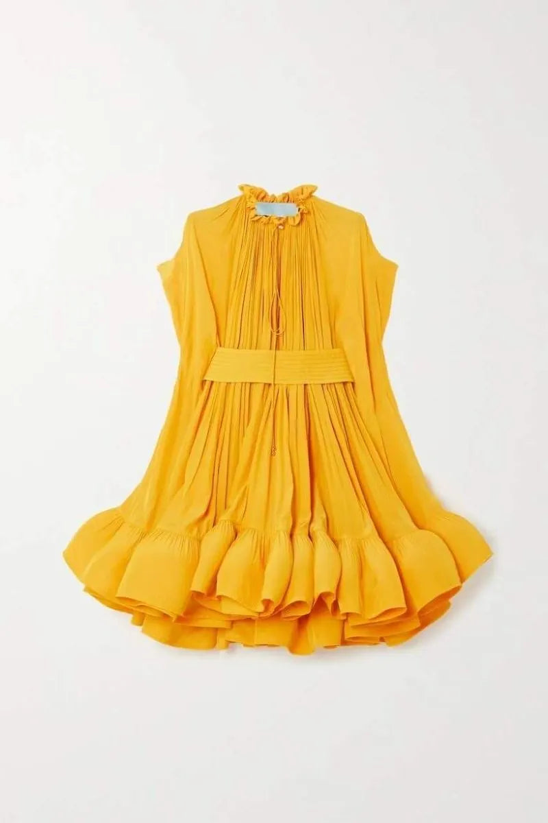 Eartha Cape-effect Ruffle Mini Dress