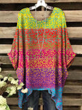Women'S Retro Colored Floral Printed Casual Top