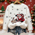 Comstylish Cute Santa Claus Pattern Warm Crew Neck Sweater