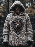 Men's Viking Bear Inspired Celtic Chunky Hooded Sweater elevenforest