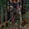 Rose And Skull Embroidered Patchwork Gothic Rock Jeans elevenforest