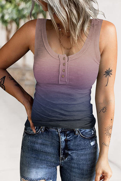 Evans Printed Ribbed Knit Tank