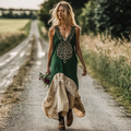 Vintage Viking Tribal Celtic Knot Art Linen Tank Dress elevenforest