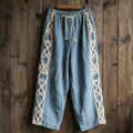 Women's Celtic Knot Lace Embroidery Art Comfort Casual Pants elevenforest