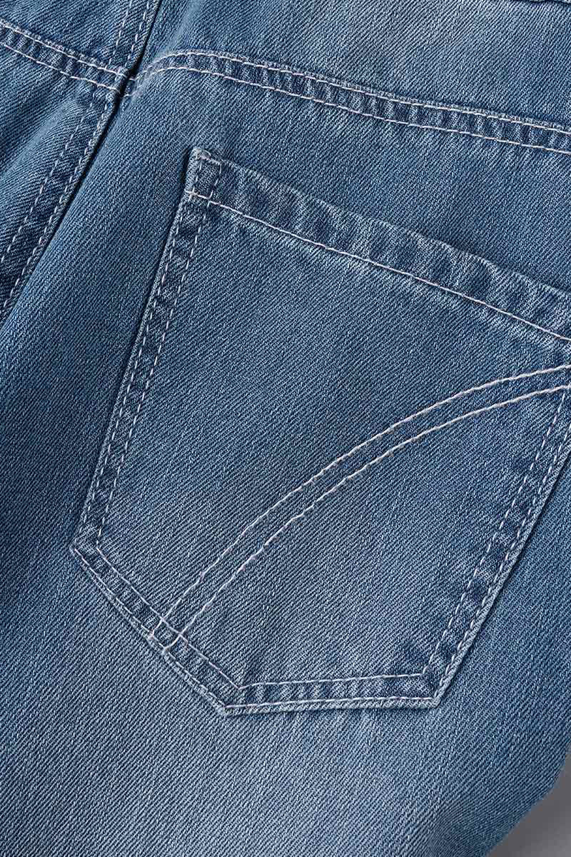 Street Ripped Buckle Low Waist Loose Denim Jeans(4 Colors)