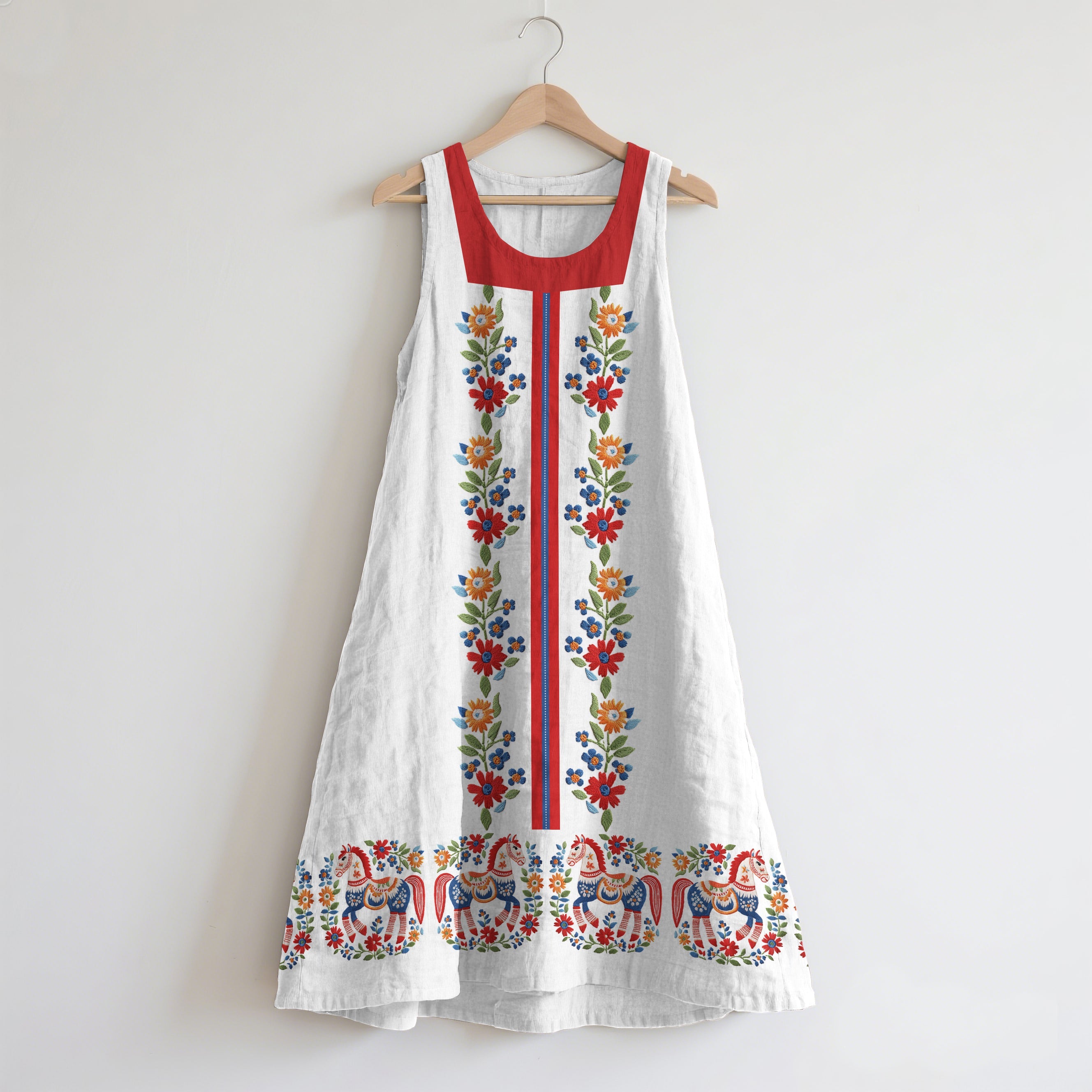 Vintage Swedish Art Linen Tank Dress elevenforest