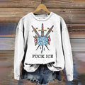 Comstylish Fuck Ice Simple Print Crew Neck Sweatshirt