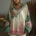 Love & Health Collection Rose And Floral Patchwork Art Women's Cozy Warm Hoodie elevenforest