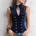 Comstylish Vintage Solid Color V-neck Vest