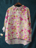 Women's Colorful Small Flower Print Shirt