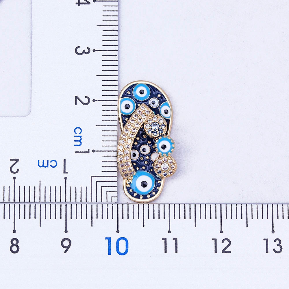 Azure Evil Eye Slipper Necklace