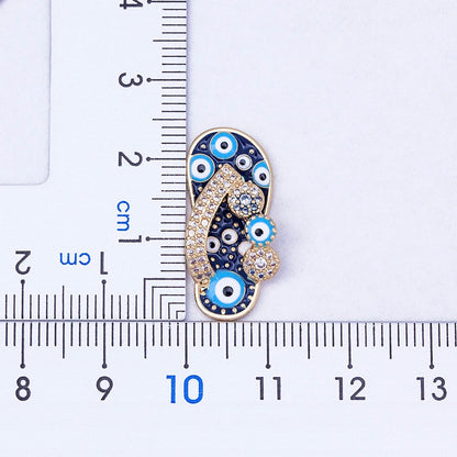 Azure Evil Eye Slipper Necklace