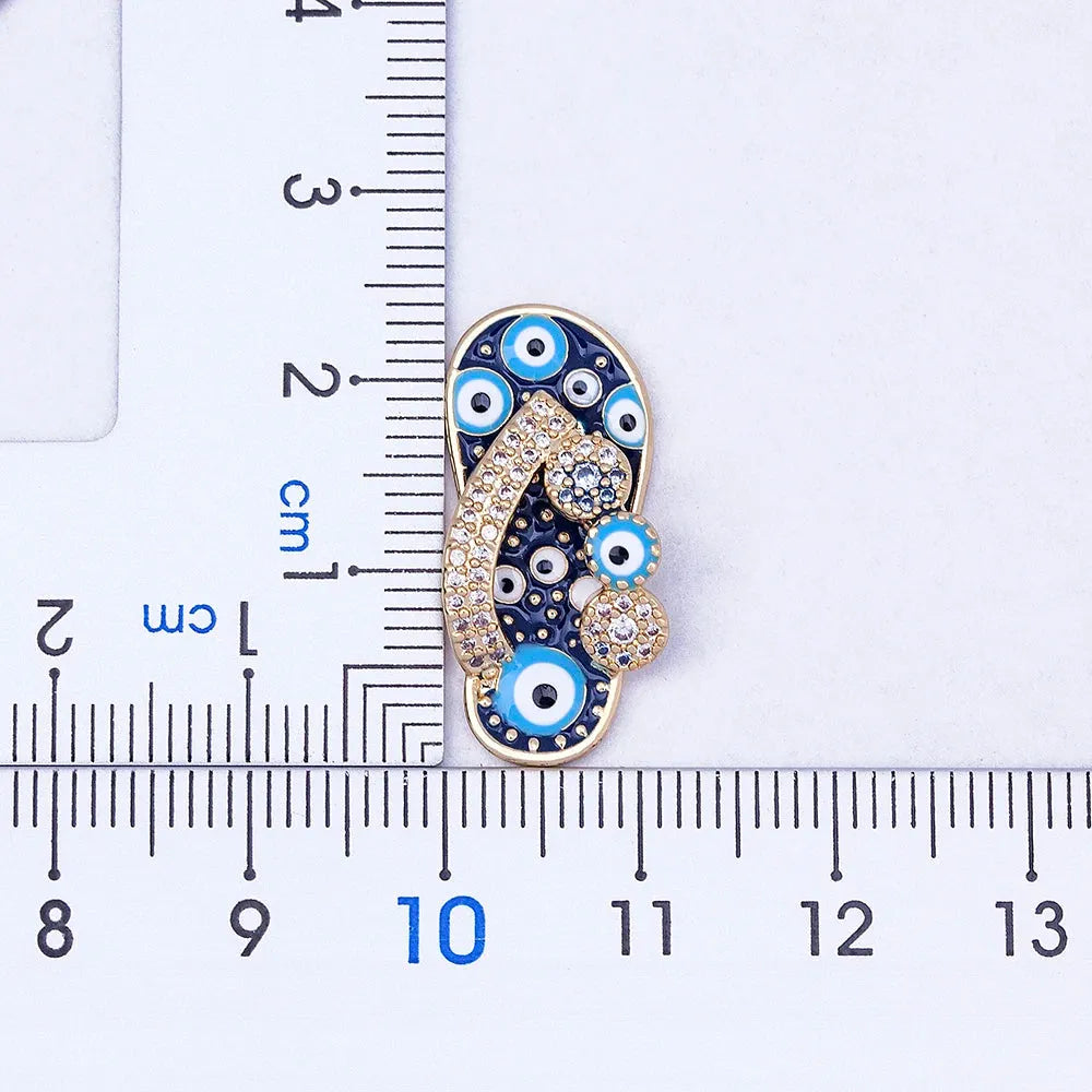 Azure Evil Eye Slipper Necklace