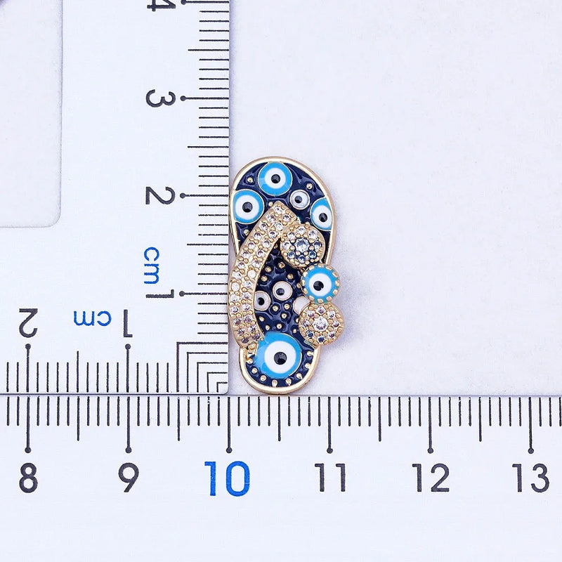 Azure Evil Eye Slipper Necklace