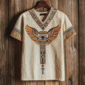 Ancient Egyptian Inspired V Neck Linen T Shirt elevenforest