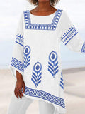 Greek Totem Print Women's Tunic elevenforest