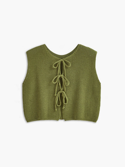 Tie Front Sweater Vest