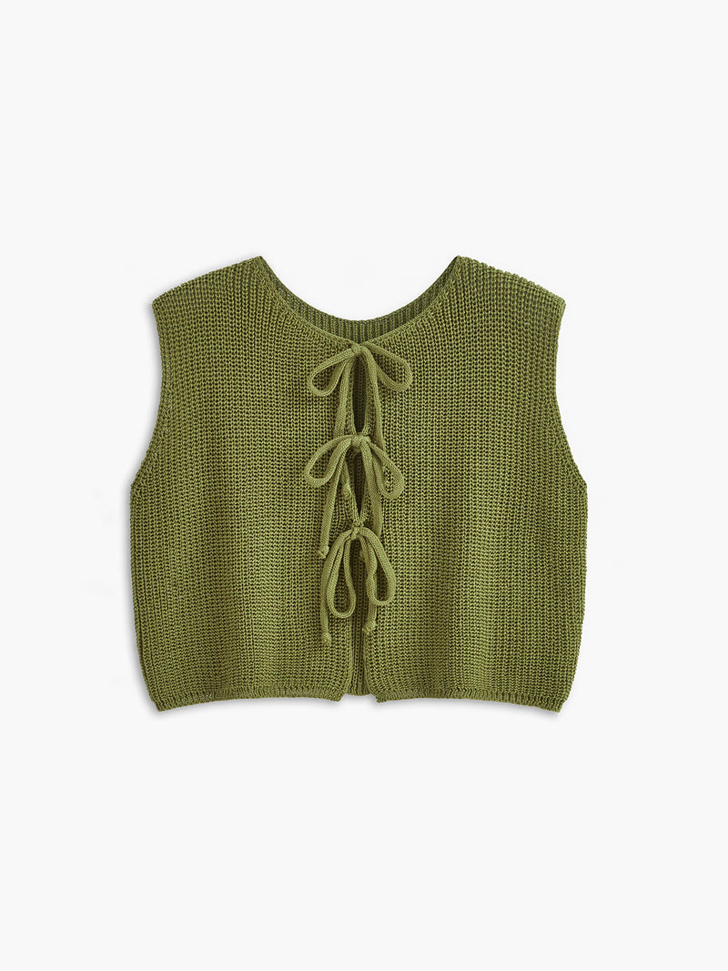 Tie Front Sweater Vest