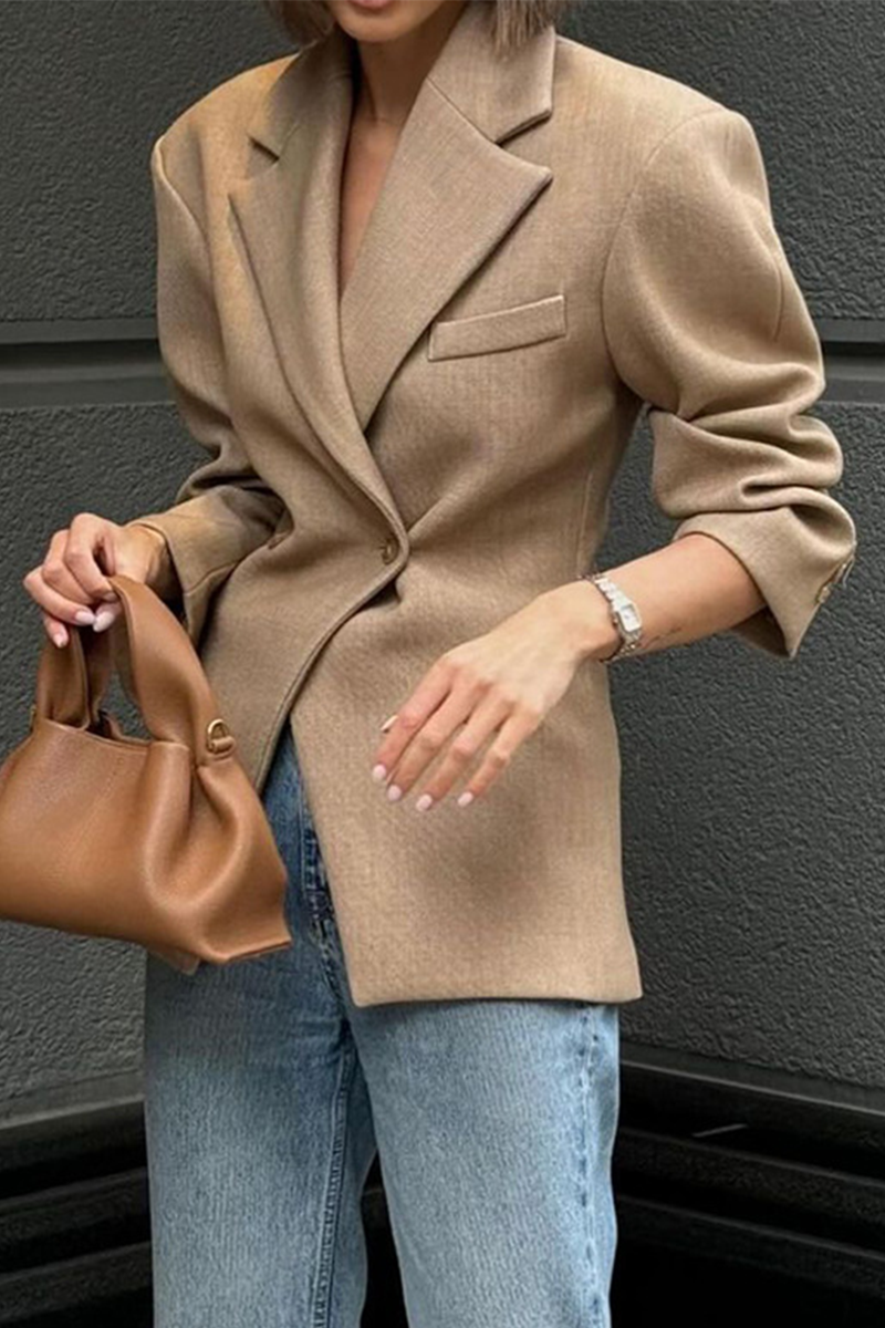 Daily Color Buttons Turn-back Collar Outerwear