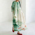 Comstylish Women's Japanese Art Floral Print Dress
