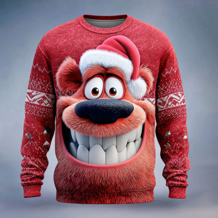 Comstylish Men's Fun Christmas Bear Ugly Sweater