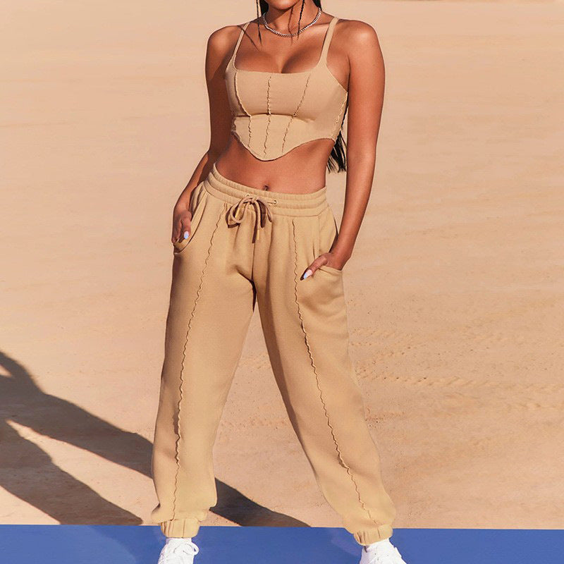 Clothing Color Sling Pants Two Piece Suit