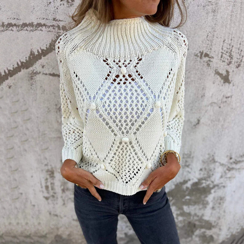 Casual Loose Hollow Crew Neck Sweater elevenforest