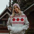 Women's  Canada Maple Leaf  Print Casual Hoodie elevenforest