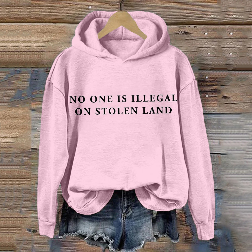 Comstylish No One Is Illegal On Stolen Land Comfy Hoodie