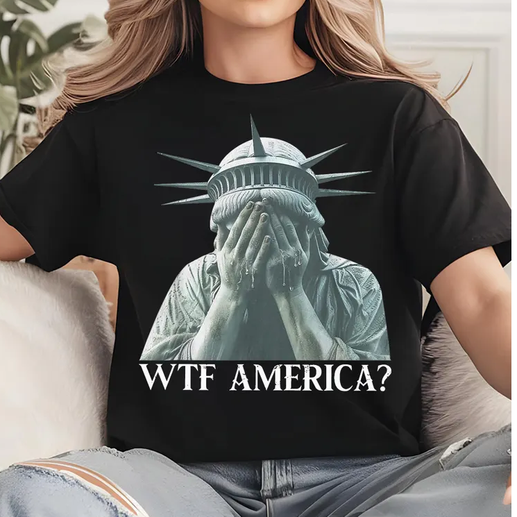 Comstylish Retro Sad Statue Of Liberty Give Us Back The Statue Of Liberty Art Pattern T Shirt