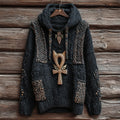 Comstylish Halloween Egyptian Ankh Cat-shaped Women's Hooded Sweater