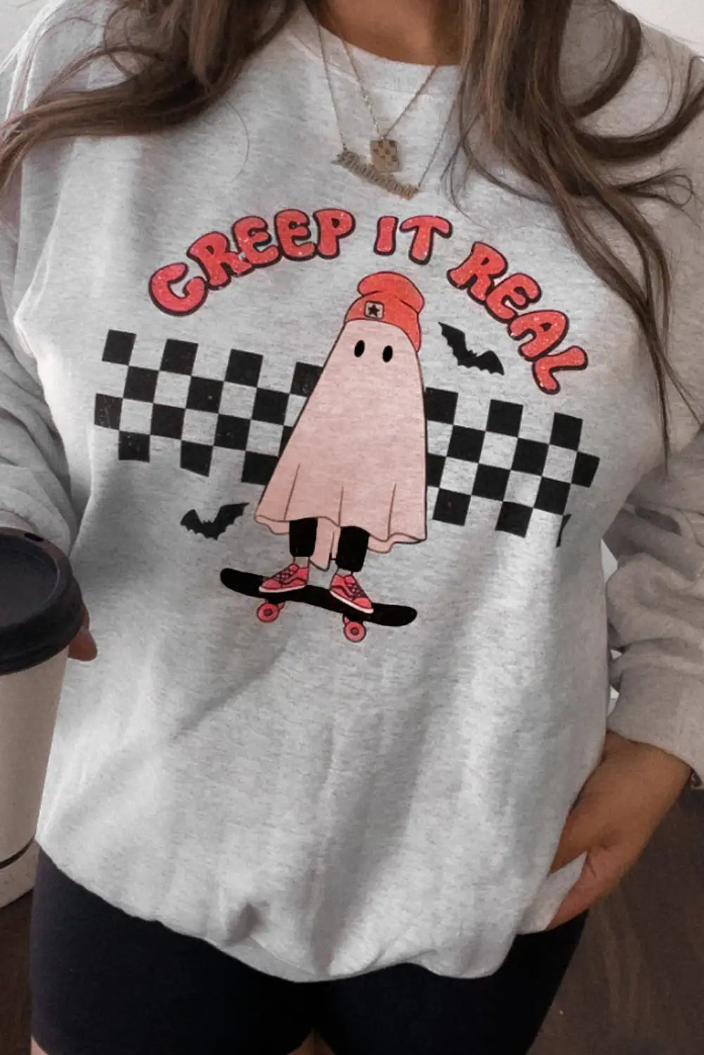 Spooky Ghost Print Sweatshirt