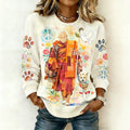 Comstylish Walk For Peace Aloka & Monk Floral Watercolor Sweatshirt