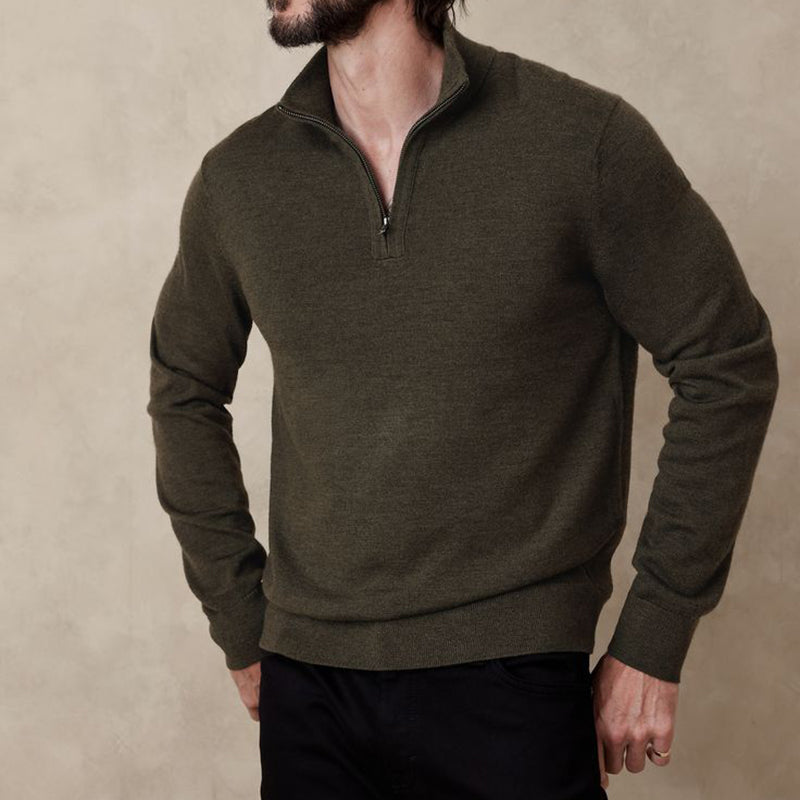 Men's Vintage Knit Warm Zip-up Sweater elevenforest