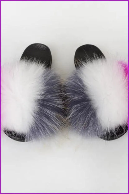 {5-7 Days Wait for Make} New Color Raccoon Fur Slides F580