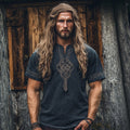 Men's Viking Tribal Celtic Embroidered Tassels Art Linen Shirt elevenforest