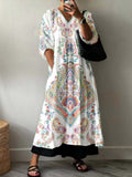 Women's Bohemian Pattern Holiday Floral Pattern Cotton Dress