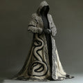 Men's Viking Contrast Color Snake Embroidered Hooded Cape