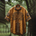Men's Viking Mythology Tree Of Life  Lapel Shirt elevenforest