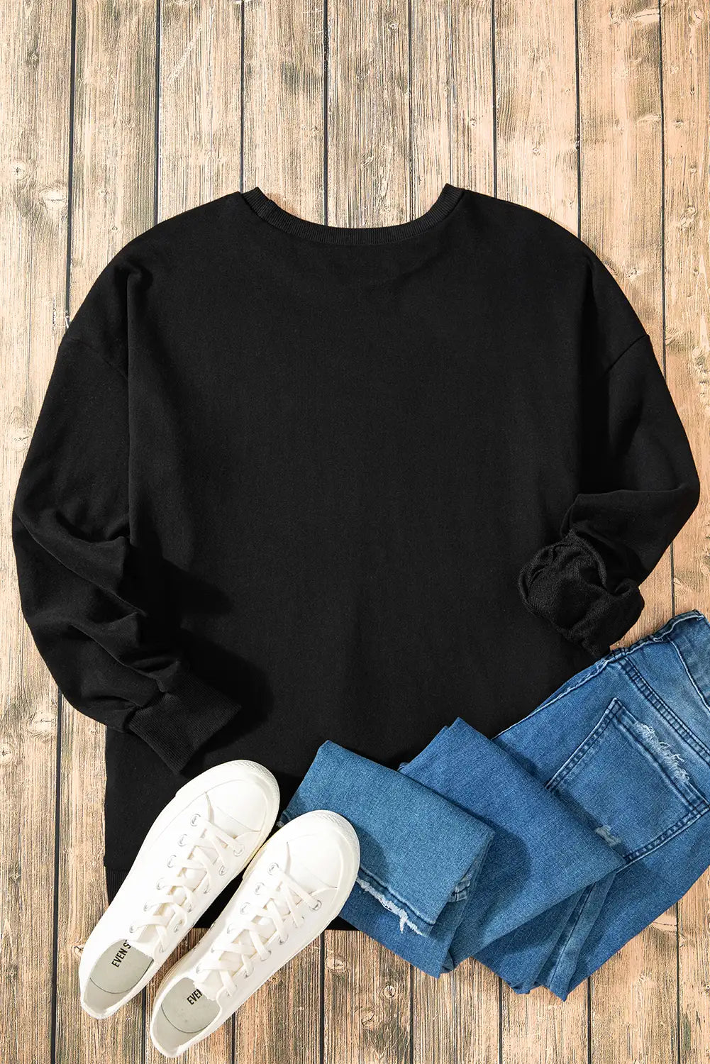 Black High Low Hem Sweatshirt
