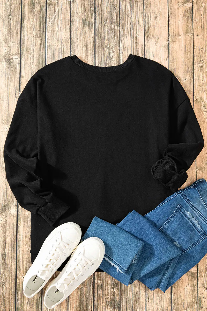 Black High Low Hem Sweatshirt