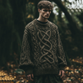 Men's Irish Celtic Knotted Warmth Knit Jacquard Sweater elevenforest