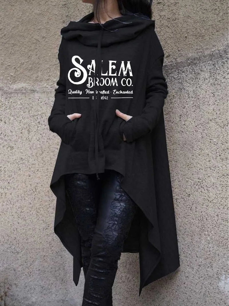 Halloween Print Irregular Long Sleeve Sweatshirt