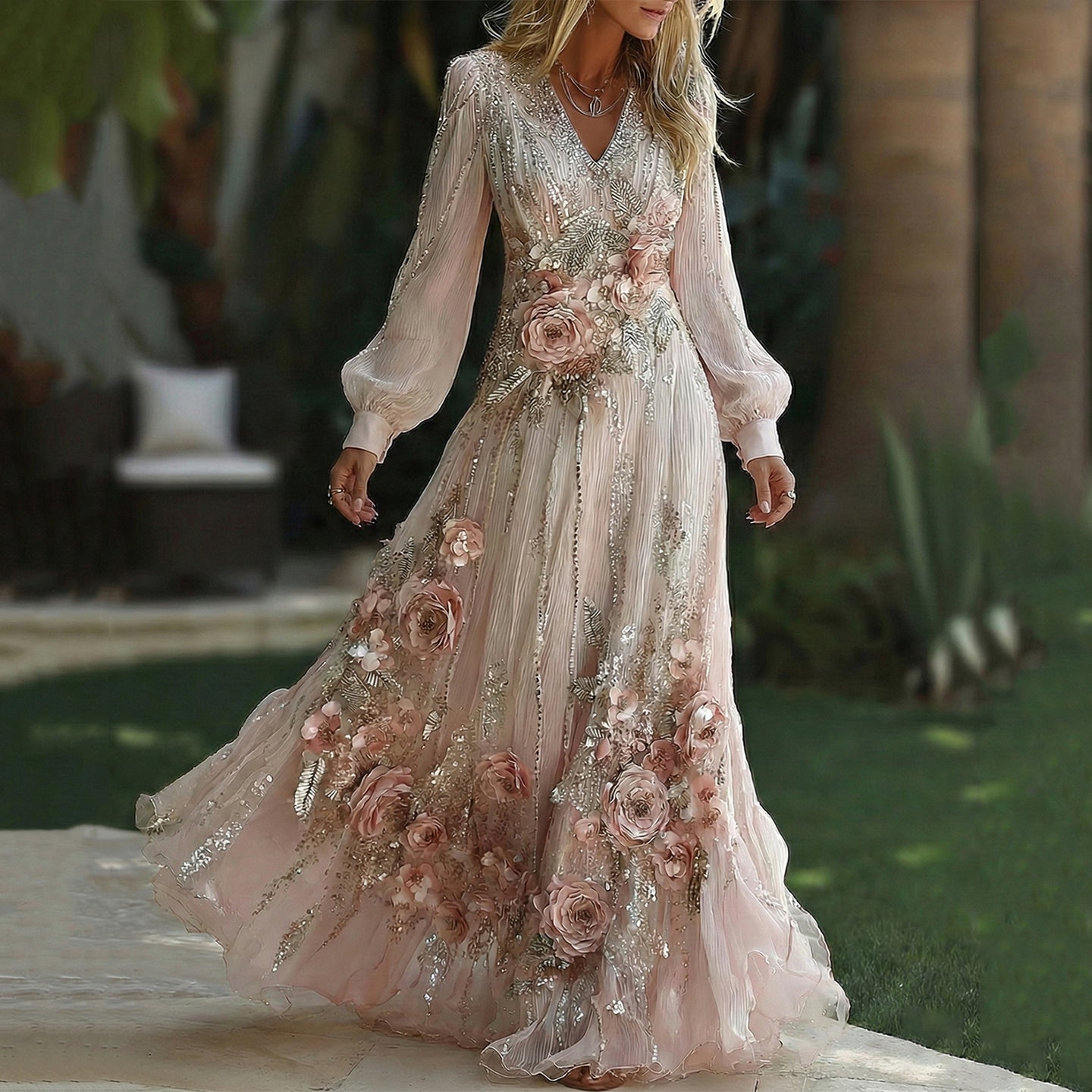Women's Vacation Floral Print Dress elevenforest