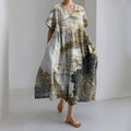 Dali Landscape Painting V-neck Dress elevenforest