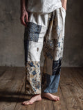 Men's Japanese Style Patchwork Printed Casual Trousers elevenforest