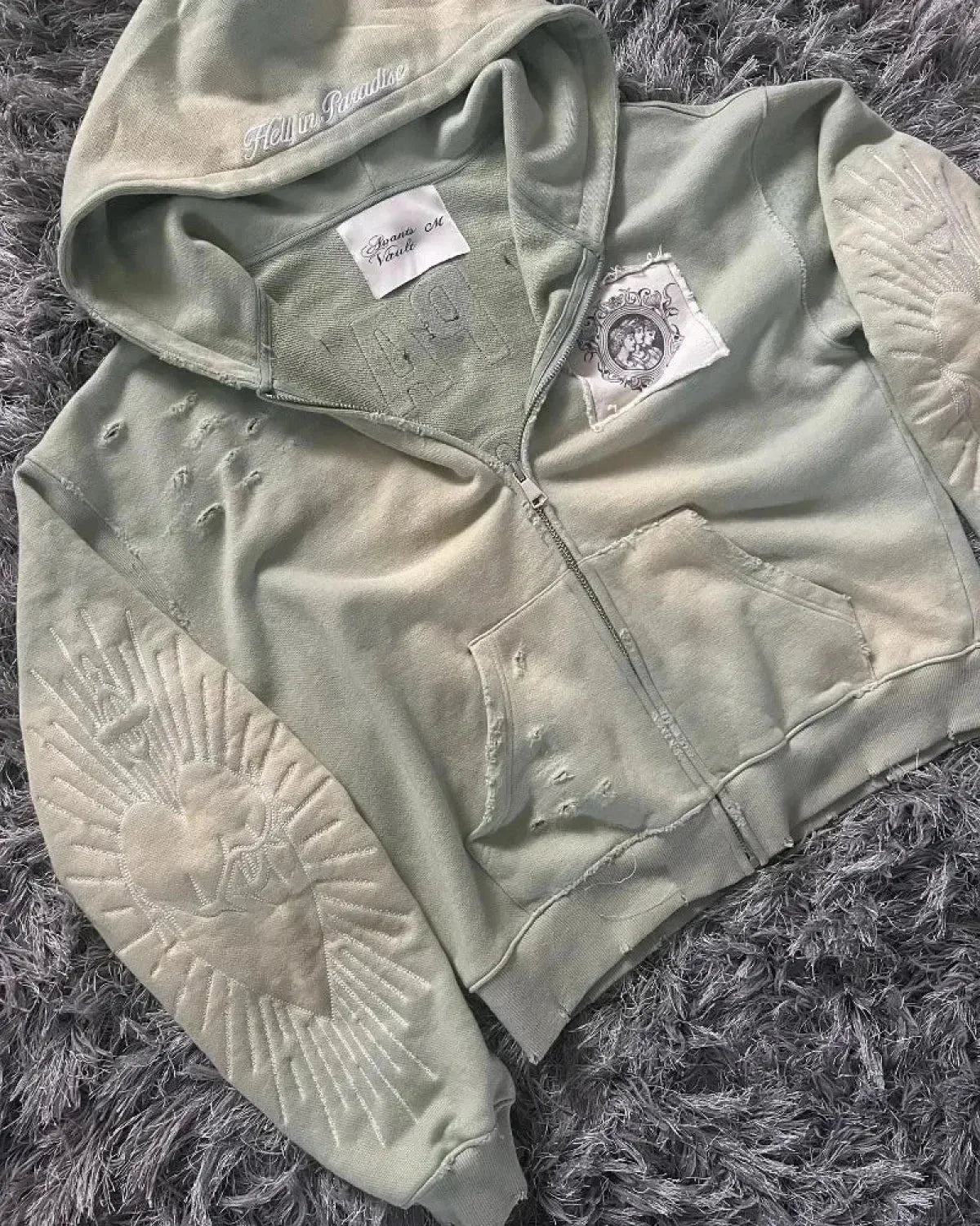 Dark Zipper Joined Hoodie